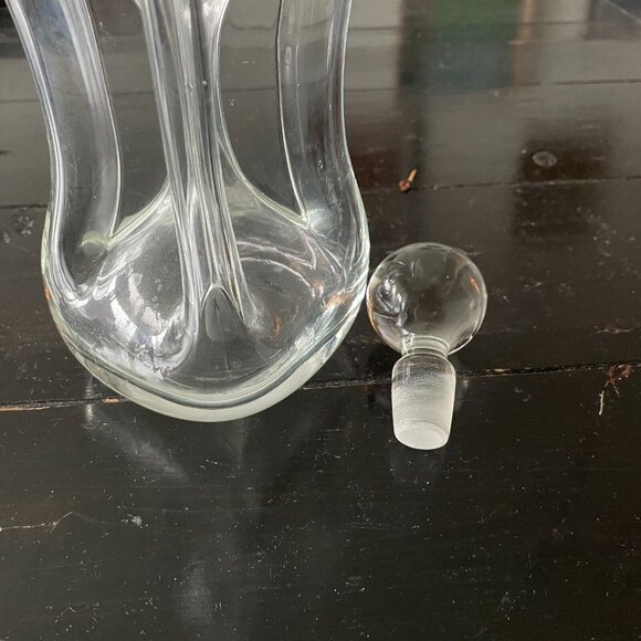 Vintage Holmegaard "KLUK KLUK" Pinch Art Glass Decanter with Stopper Glassware - Picture 3 of 3